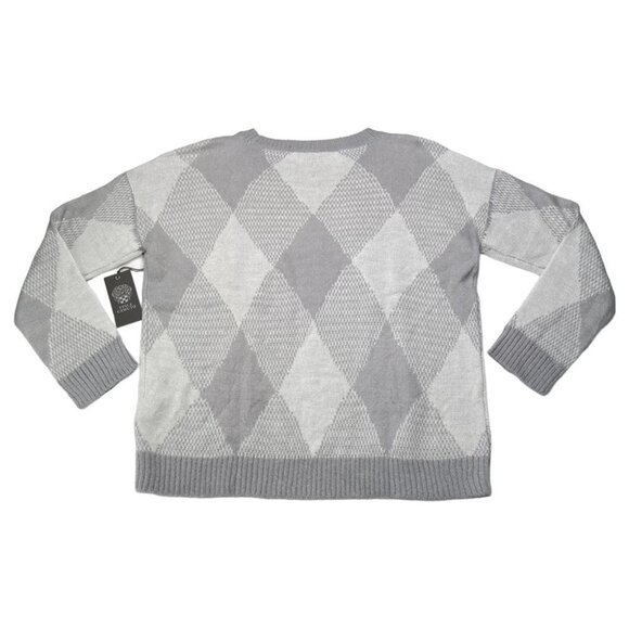 Vince Camuto Vivid Hues Argyle Classic Fit Womens Pullover Sweater - Picture 9 of 9